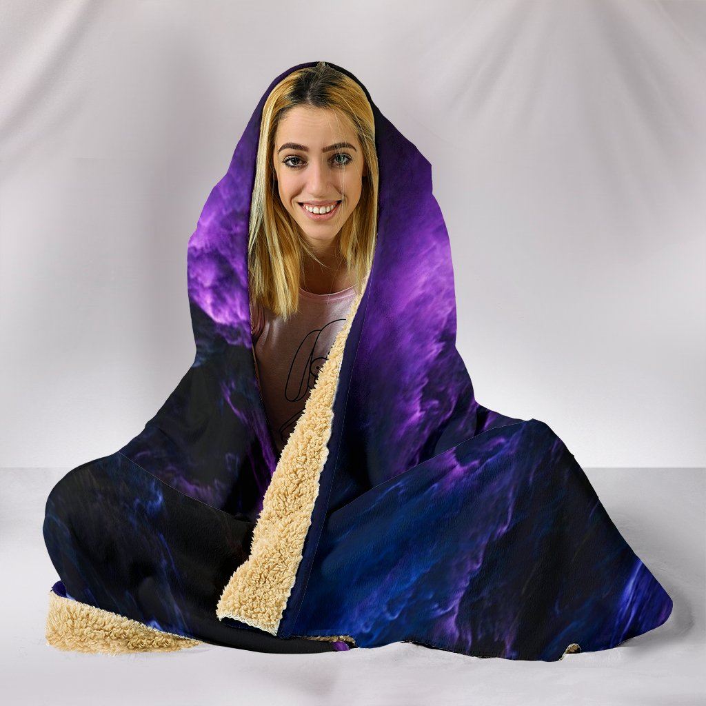 Blanket Hoodie - Black Purple Galaxy