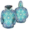 Lovely Boho Mandala Light Blue Design All Over Hoodie