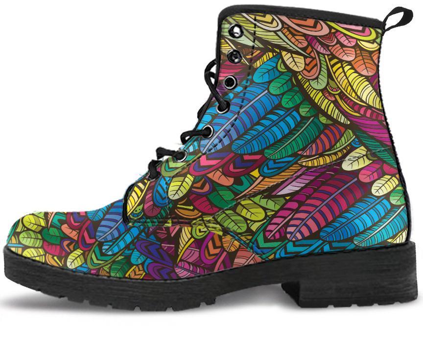 Leather Boots - Bohemian Feather Yellow