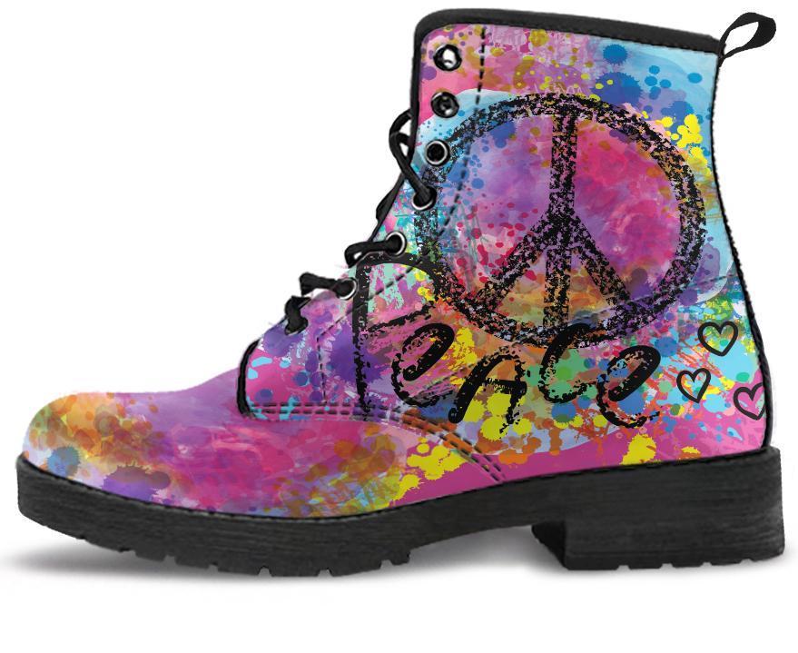 Leather Boots - Colorful Peace