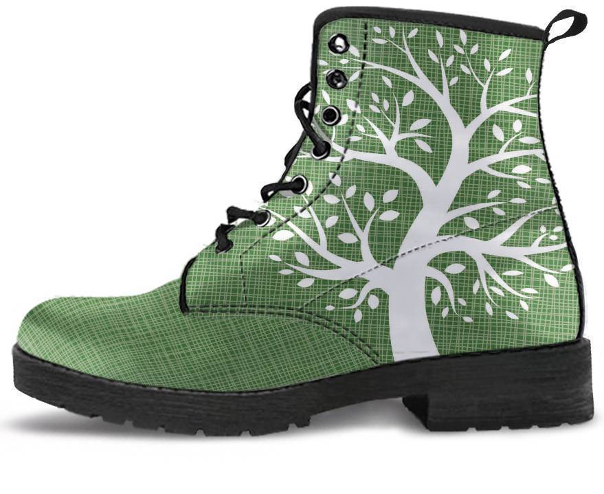 Leather Boots - Green Tree Of Life