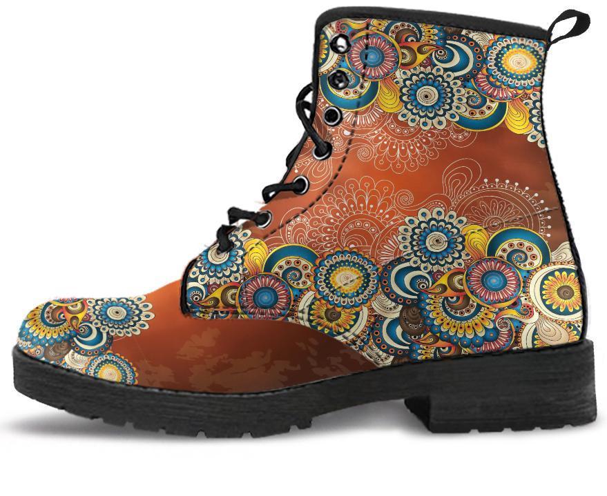 Leather Boots - Henna Mandala