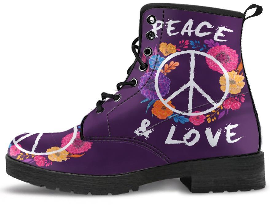 Leather Boots - Peace Love