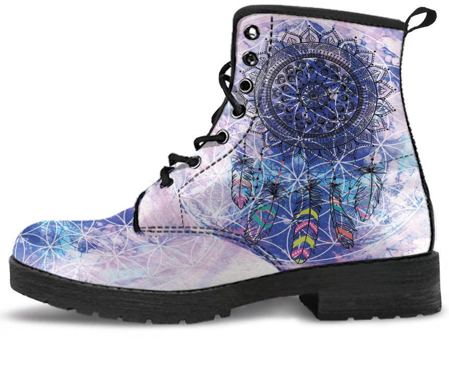 Leather Boots - Purple Chakra Dream Catcher