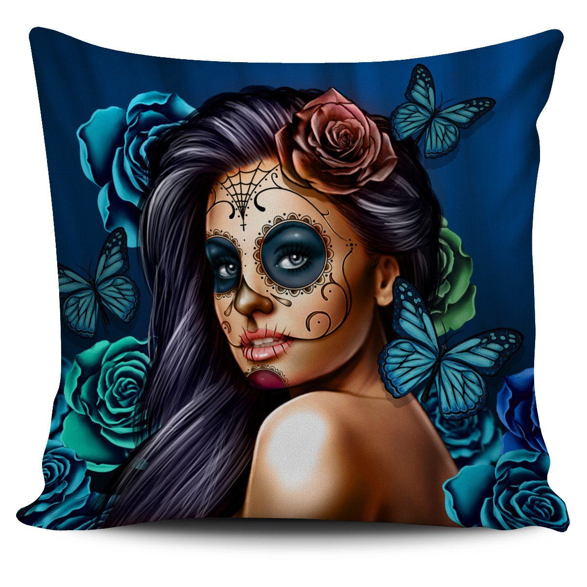 Pillow Cover - Calavera Girl