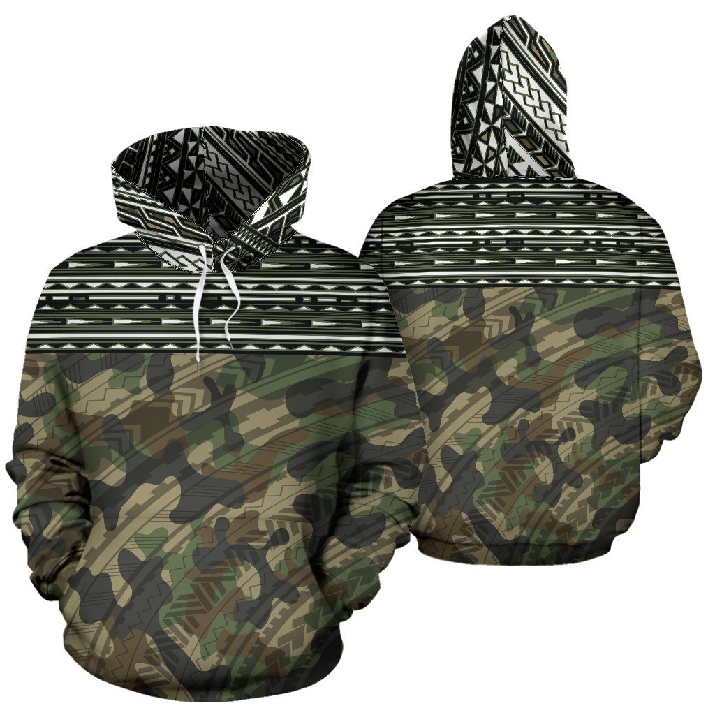 Pullover Hoodies - Camouflage Poly Army