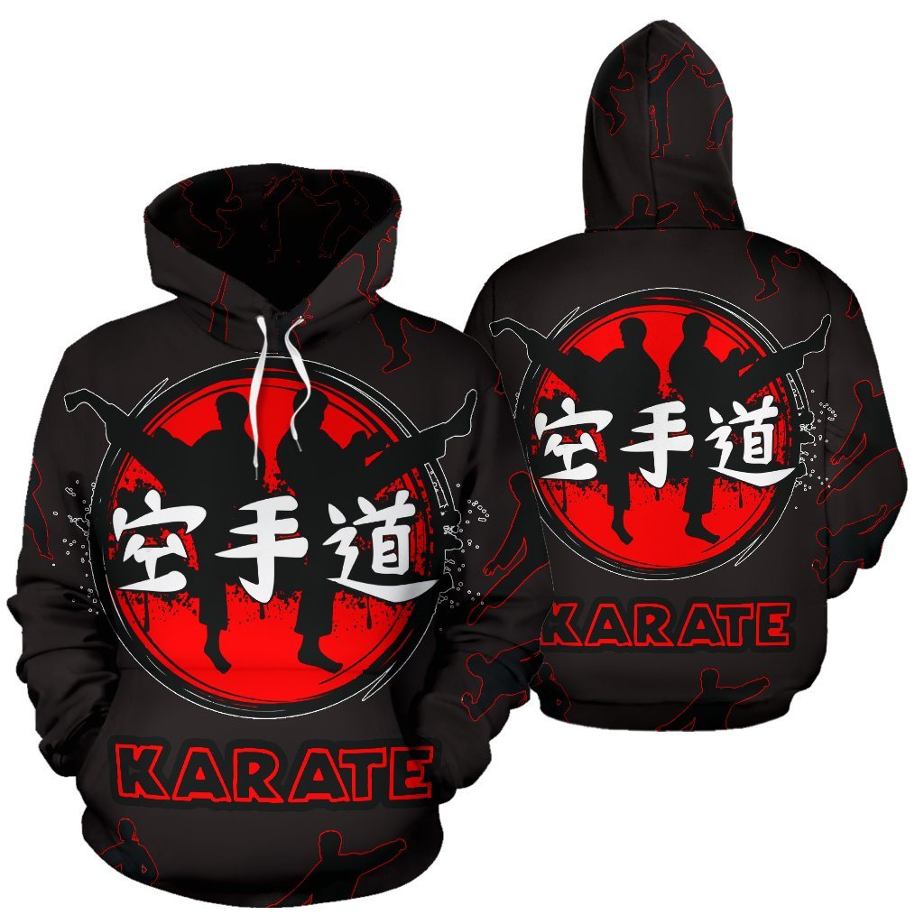 Pullover Hoodies - Karate Red Black