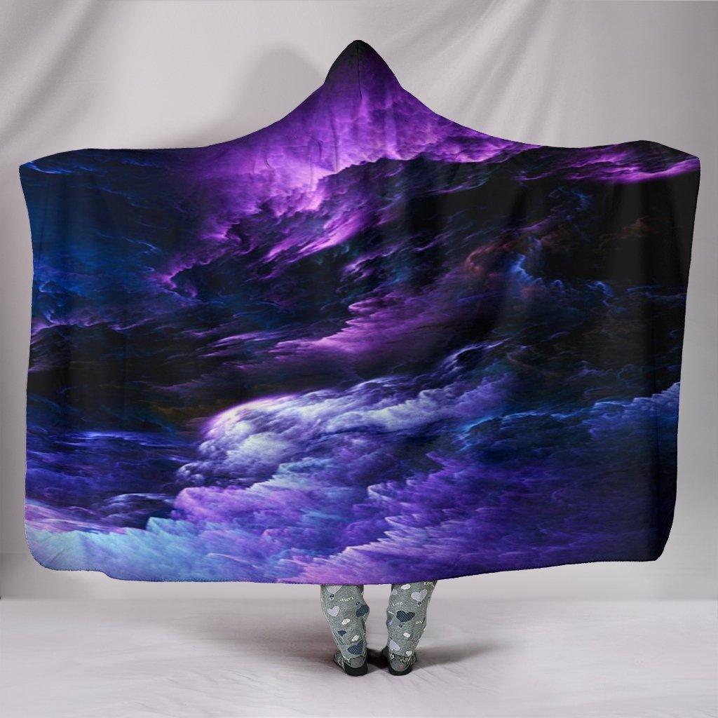 Blanket Hoodie - Black Purple Galaxy