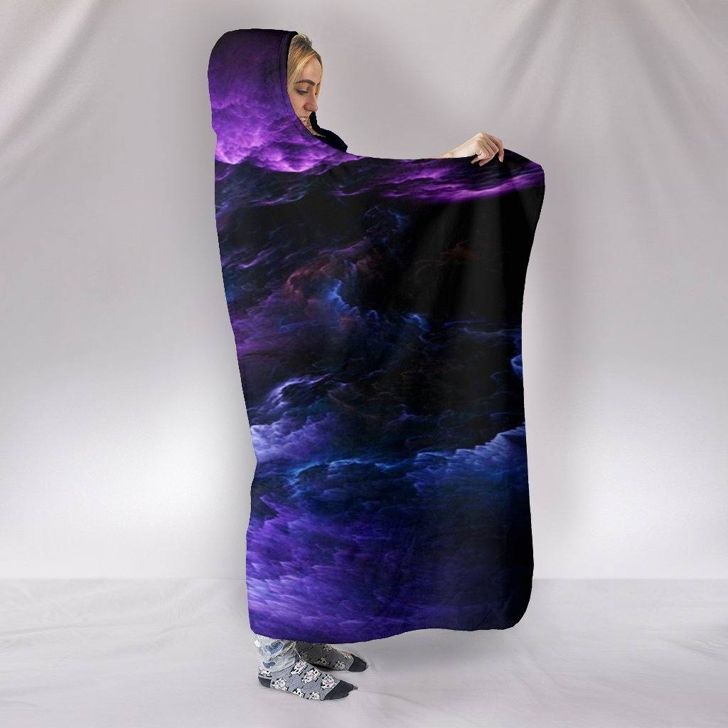Blanket Hoodie - Black Purple Galaxy