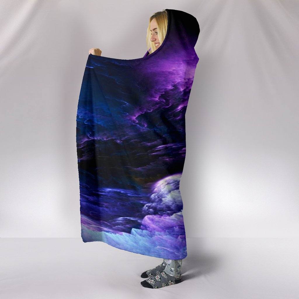 Blanket Hoodie - Black Purple Galaxy