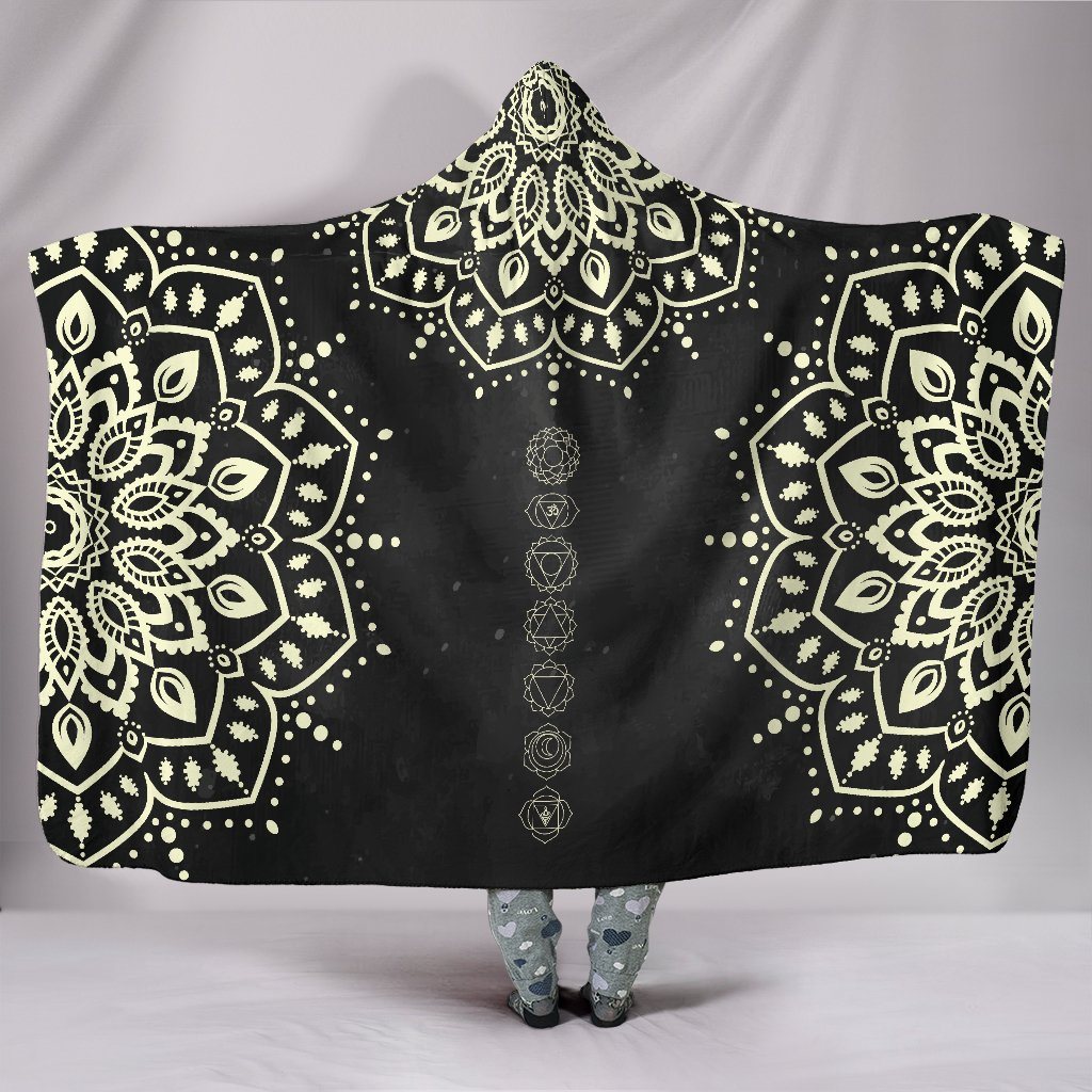 Blanket Hoodie - Mandala Chakra Dark Green