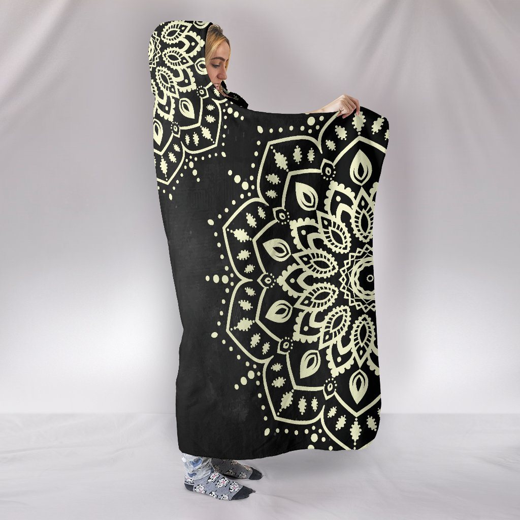 Blanket Hoodie - Mandala Chakra Dark Green
