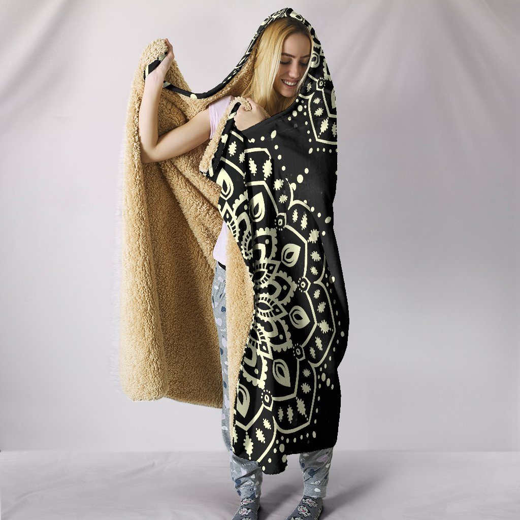 Blanket Hoodie - Mandala Chakra Dark Green