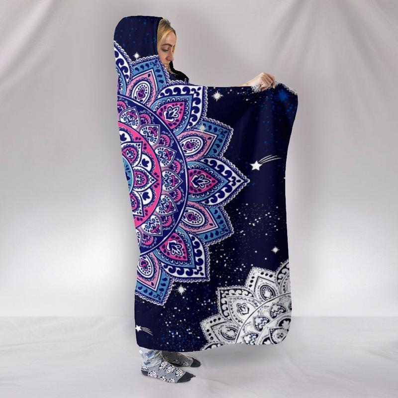 Blanket Hoodie - Mandala Purple Blue