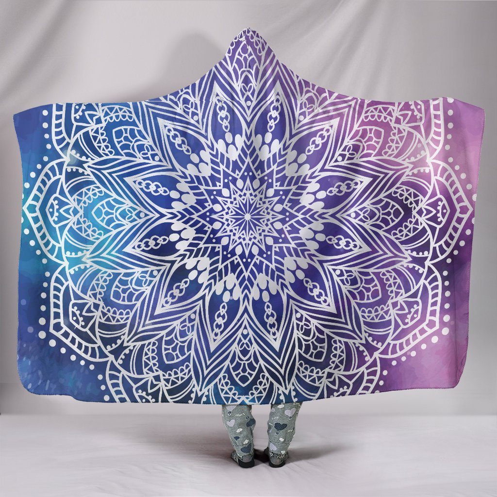 Blanket Hoodie - Mandala Yoga Purple Blue