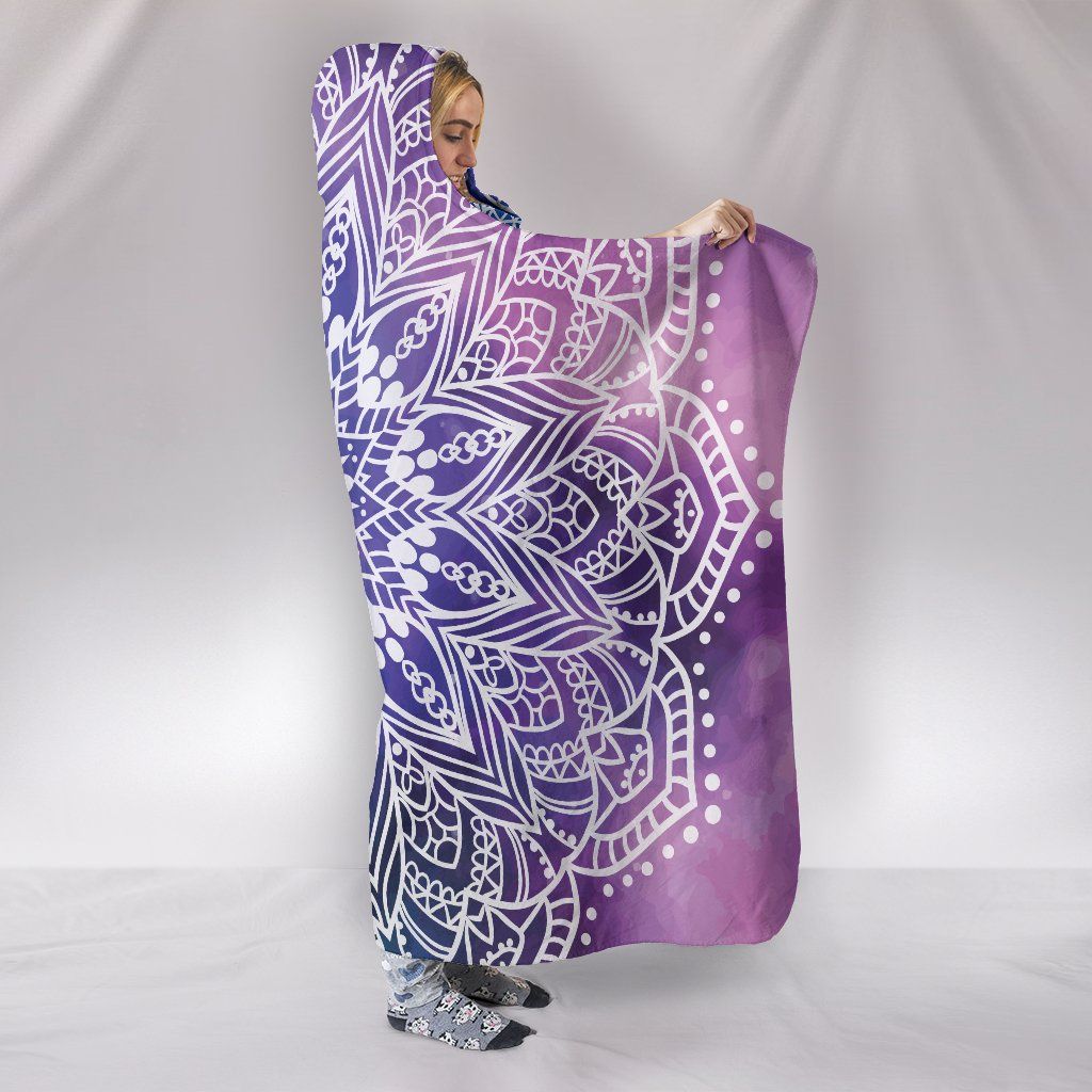 Blanket Hoodie - Mandala Yoga Purple Blue