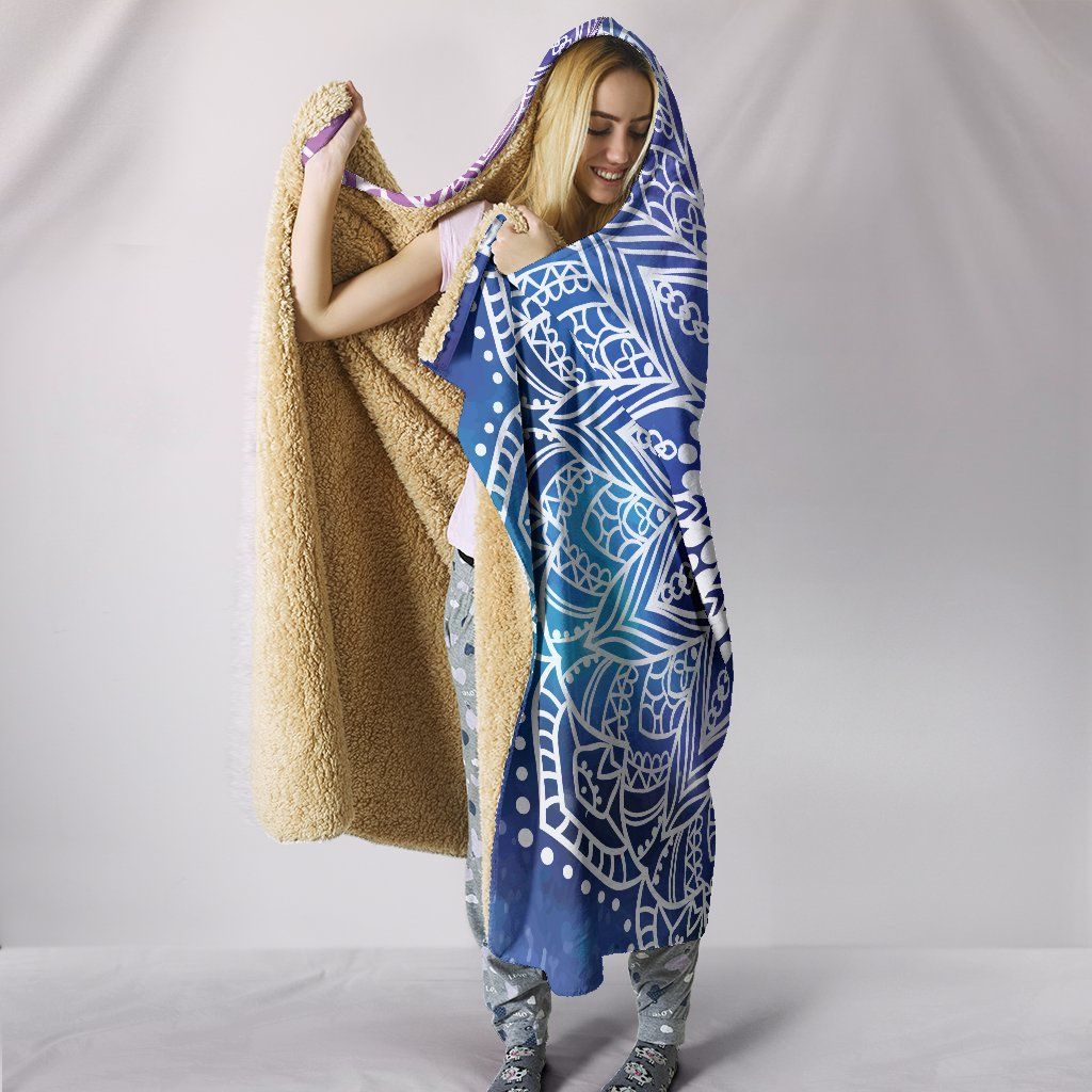 Blanket Hoodie - Mandala Yoga Purple Blue