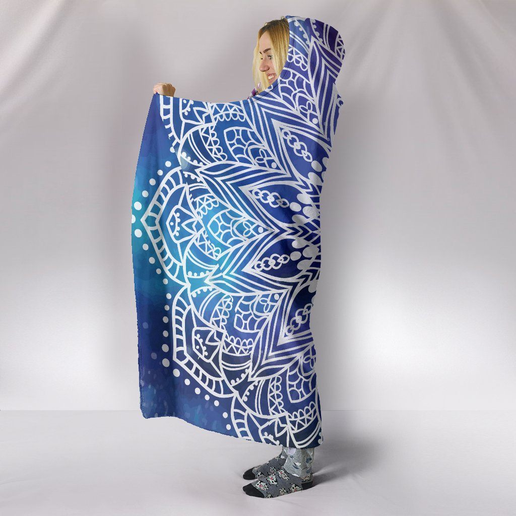 Blanket Hoodie - Mandala Yoga Purple Blue