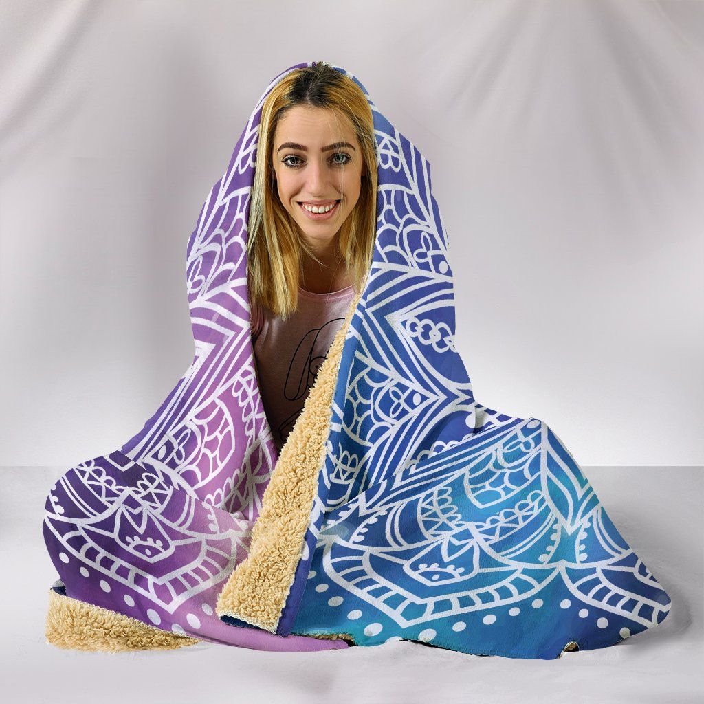 Blanket Hoodie - Mandala Yoga Purple Blue