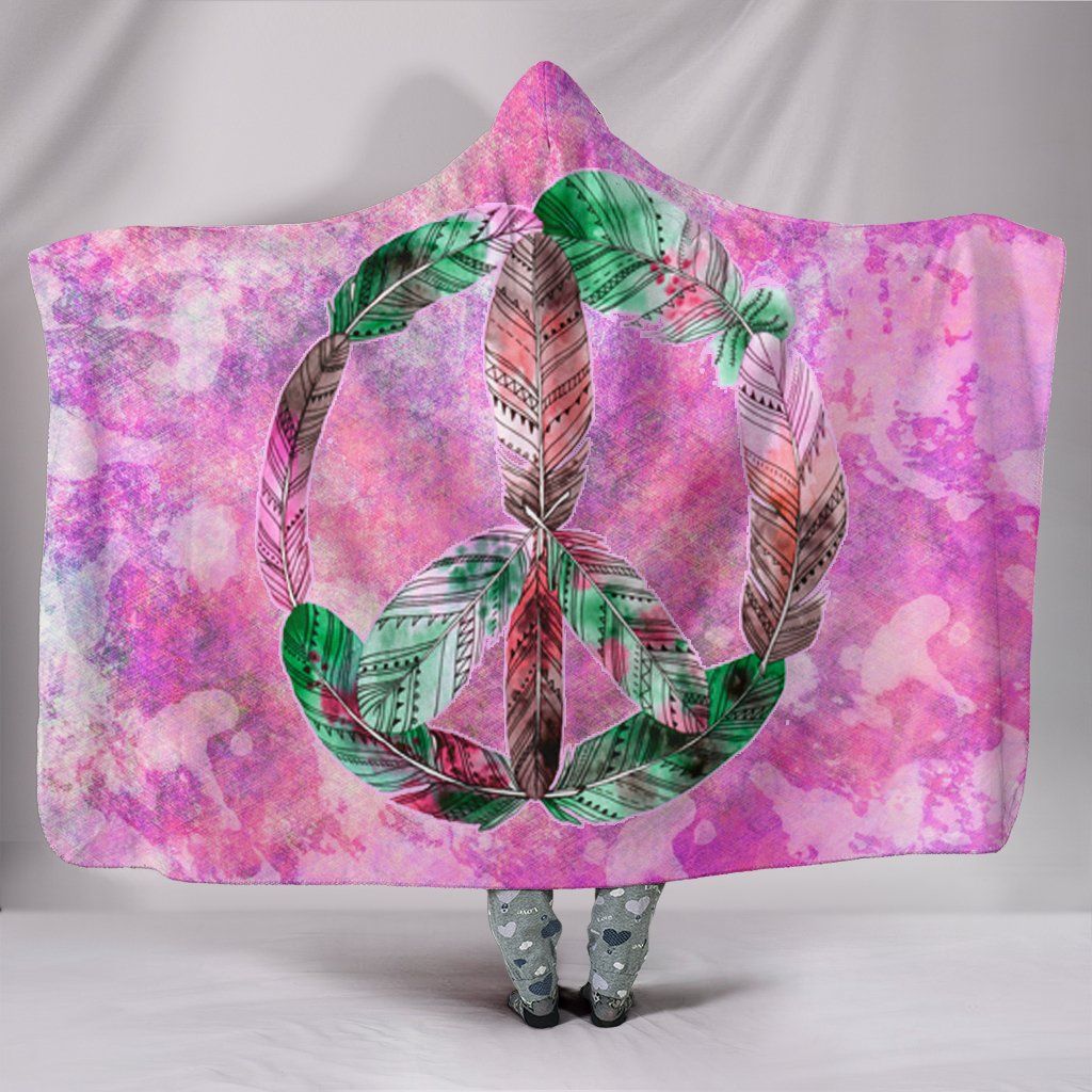 Blanket Hoodie - Peace Bohemian Pink