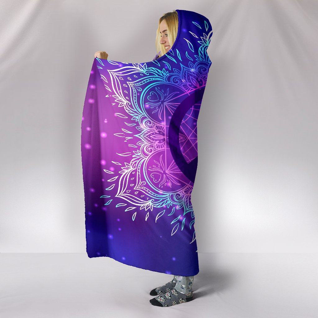 Blanket Hoodie - Peace Mandala Purple Blue