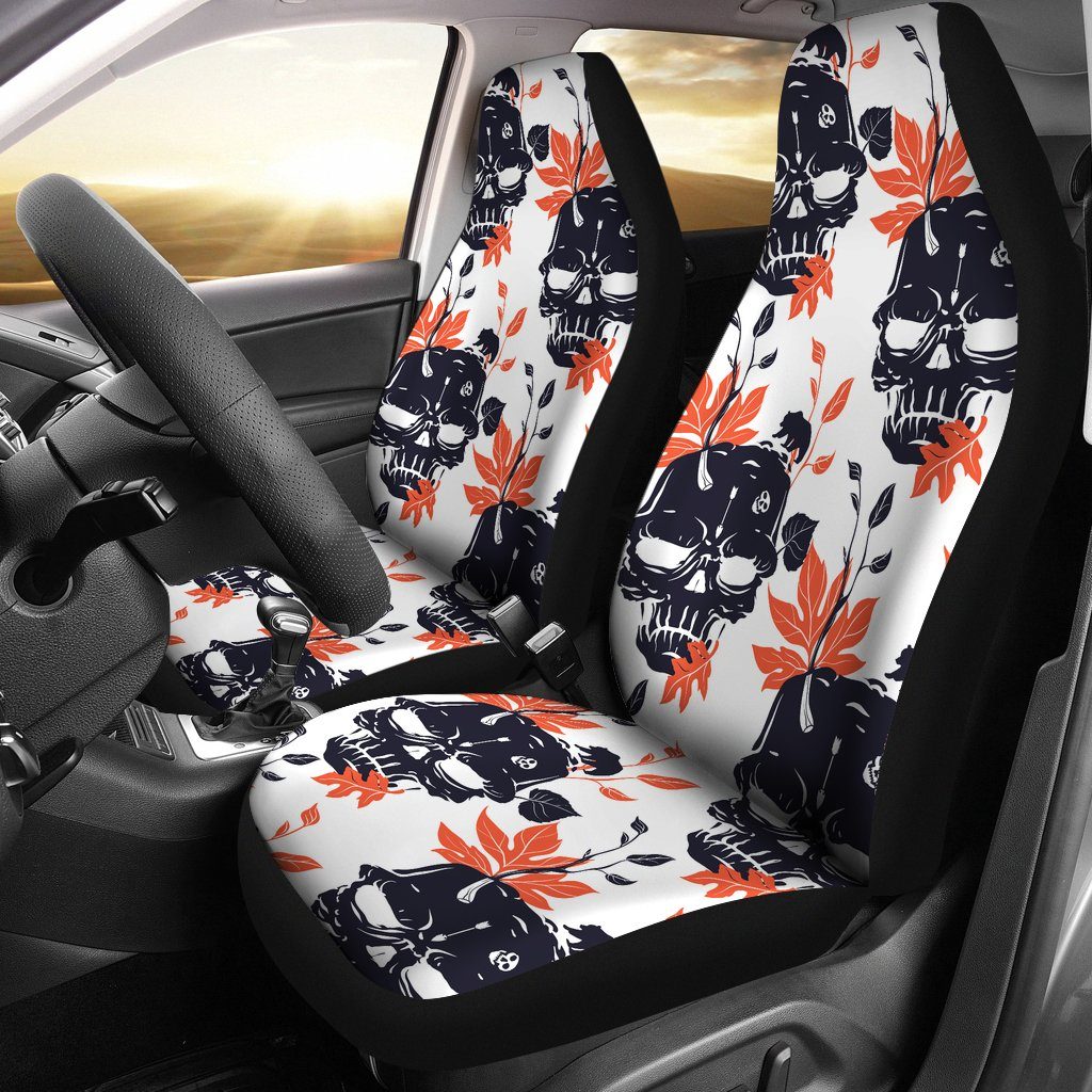 Car Seat Cover - Leaf And Skull