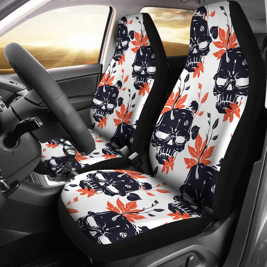 Car Seat Cover - Leaf And Skull