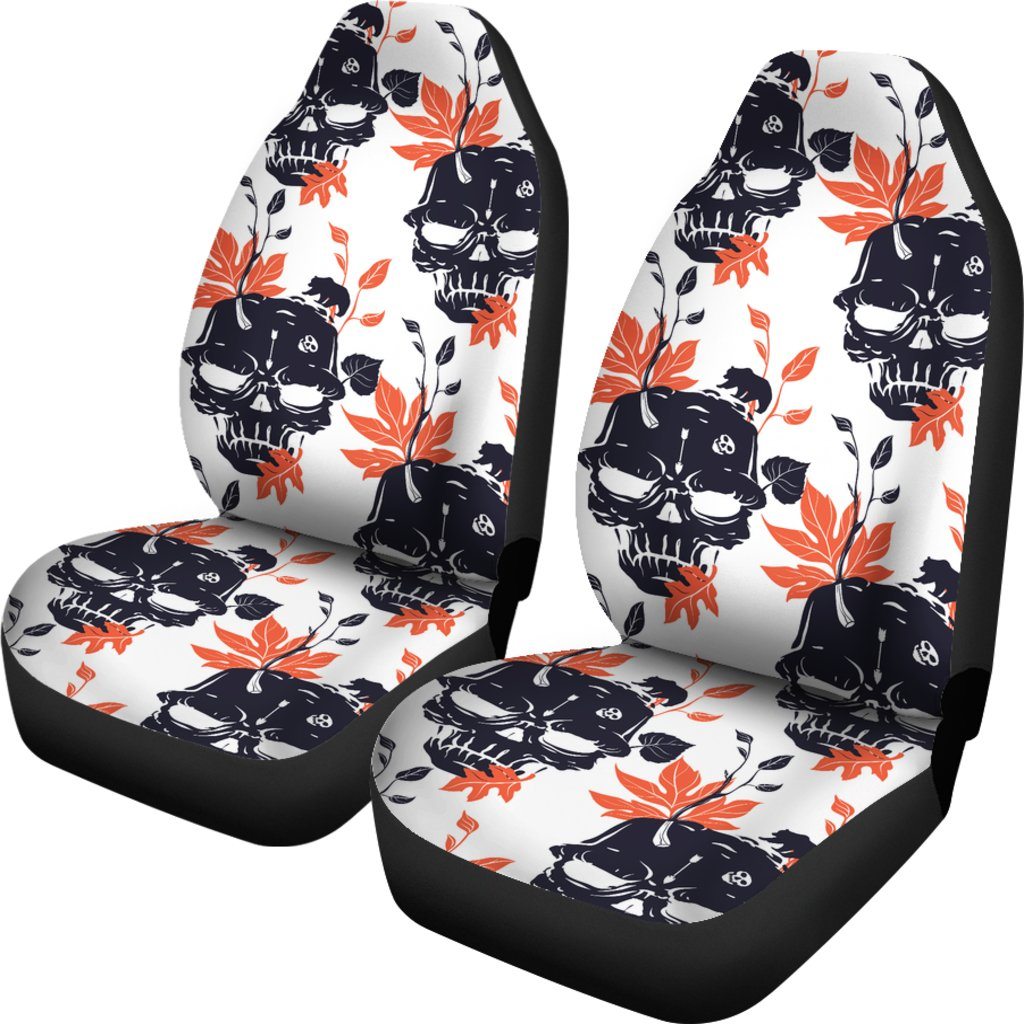 Car Seat Cover - Leaf And Skull