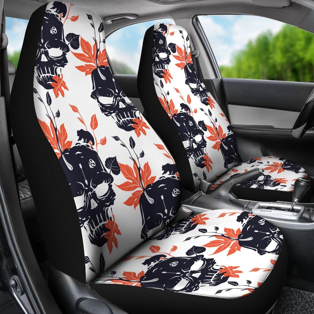 Car Seat Cover - Leaf And Skull