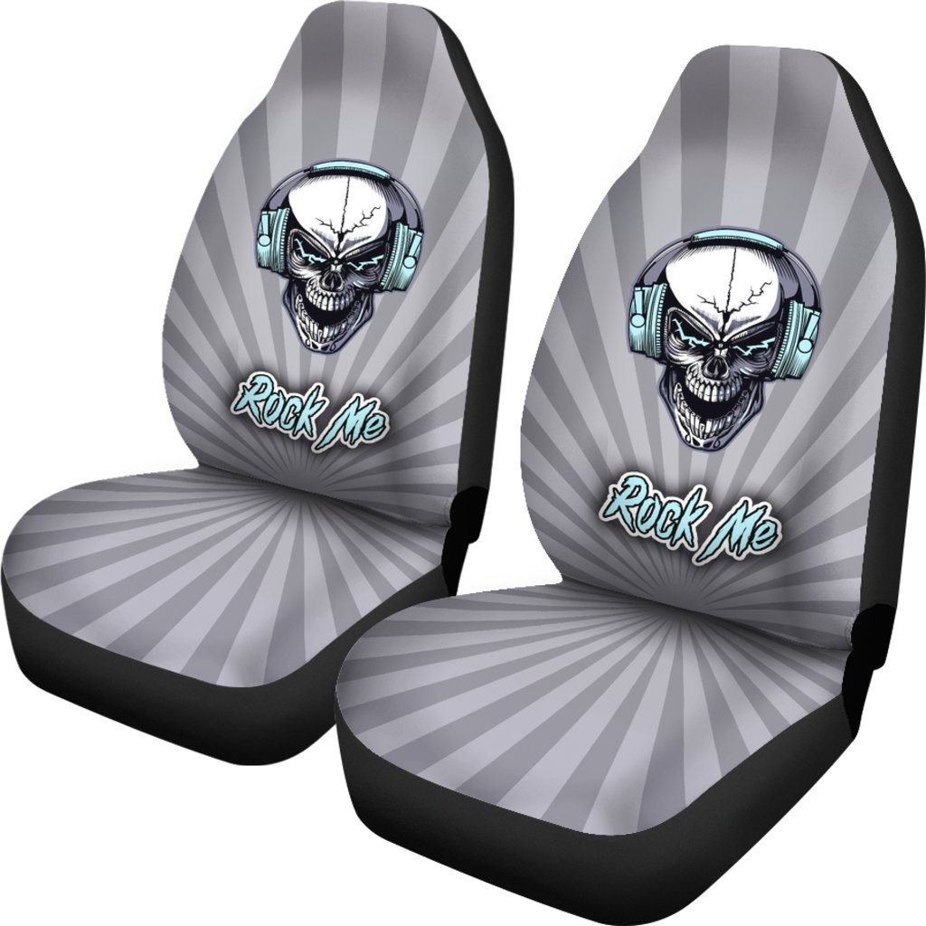 Car Seat Cover - Rock Me And Music Freaks Skull