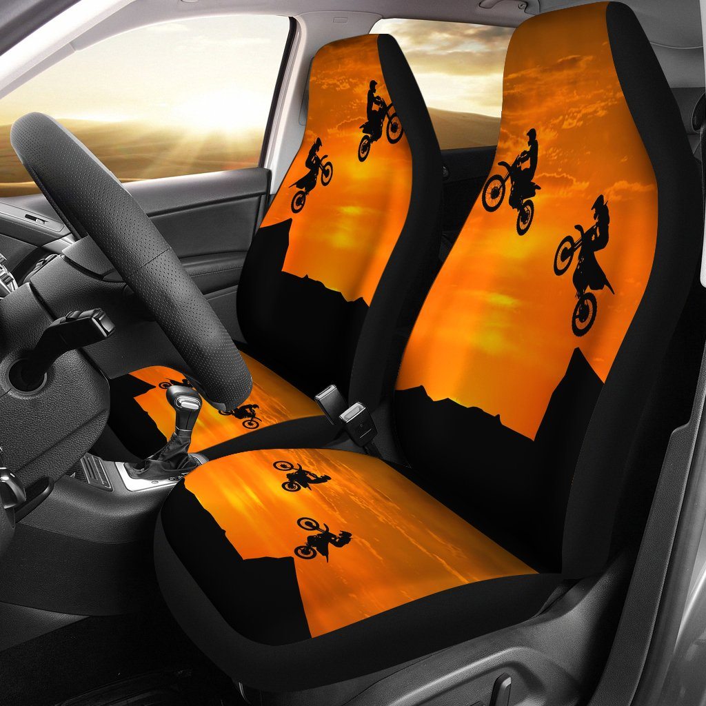 Car Seat Cover - Sunset Dirt Bike Riders
