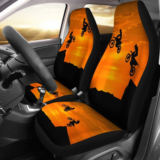 Car Seat Cover - Sunset Dirt Bike Riders