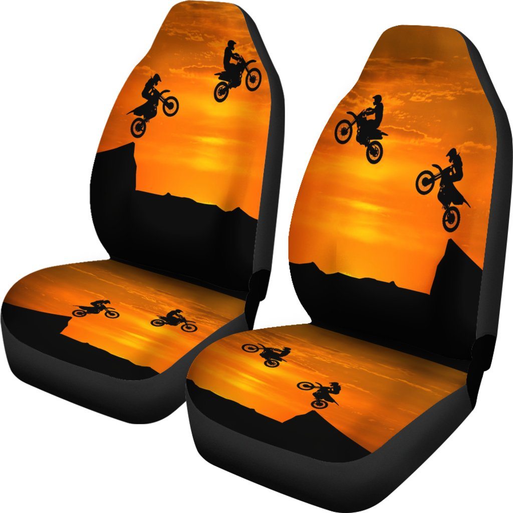 Car Seat Cover - Sunset Dirt Bike Riders