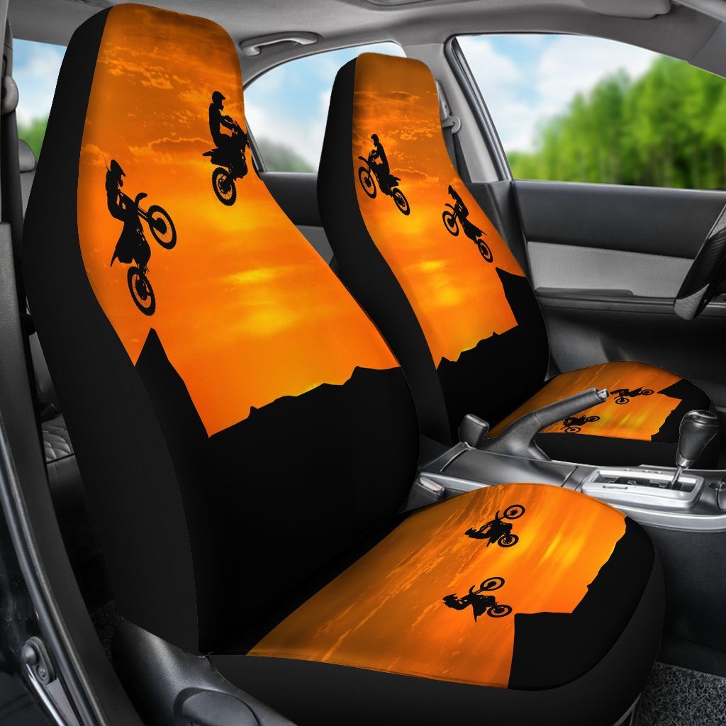 Car Seat Cover - Sunset Dirt Bike Riders