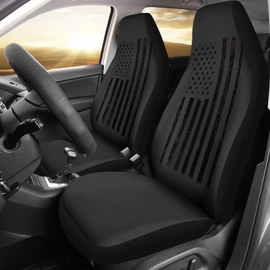 Car Seat Cover - USA Flag Black