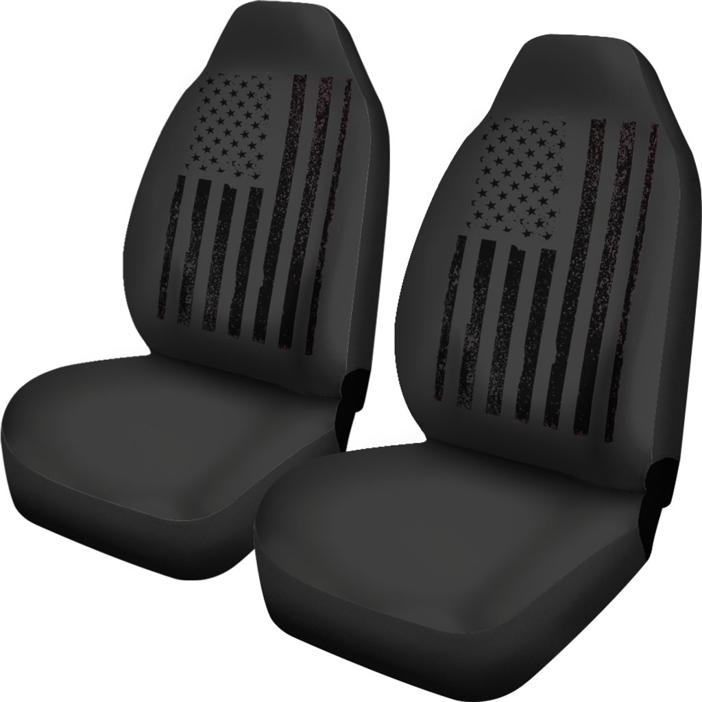 Car Seat Cover - USA Flag Black