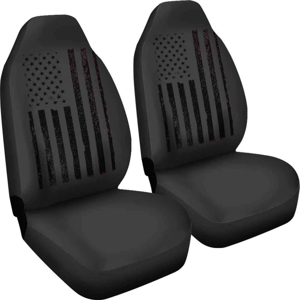Car Seat Cover - USA Flag Black