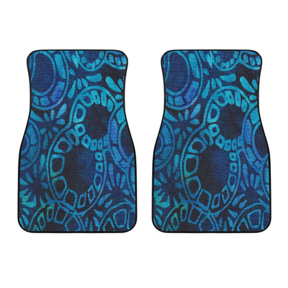 Cool Blue Batik Front Car Mats