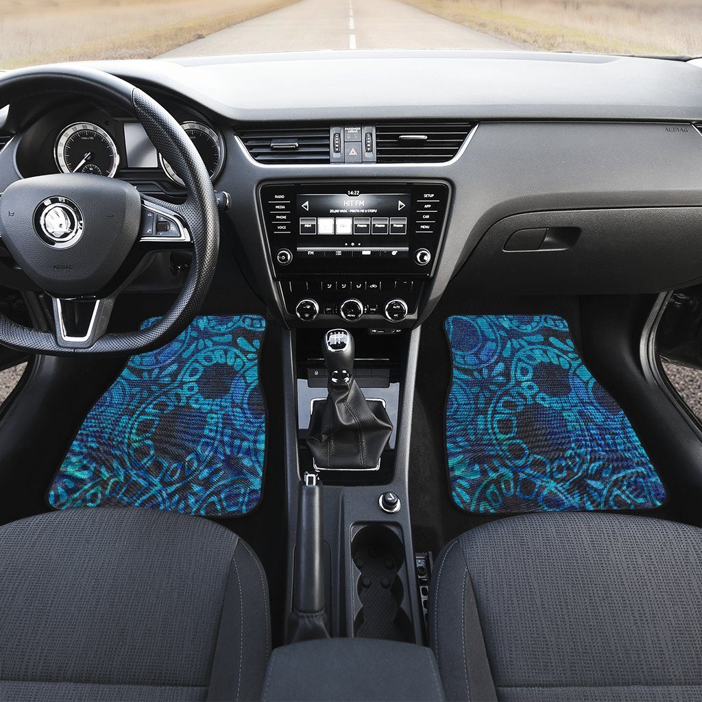 Cool Blue Batik Front Car Mats
