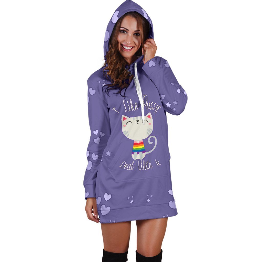 Dress Hoodie - I Like Pussy Deal With It