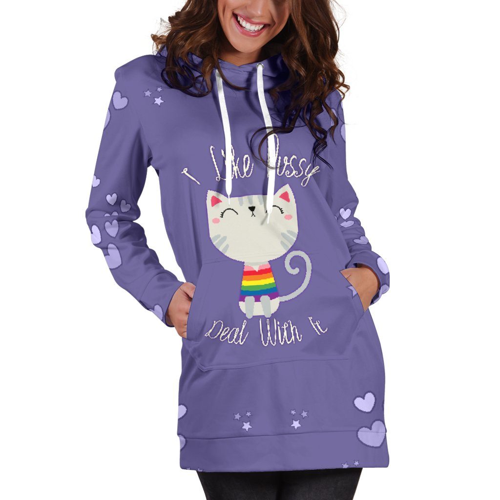 Dress Hoodie - I Like Pussy Deal With It