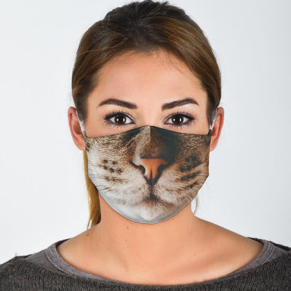 Brown Tabby Cat Face Mask