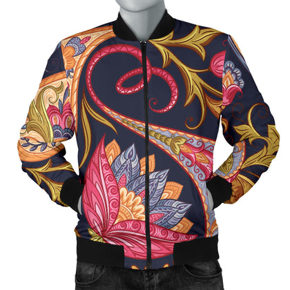 Royal Blue Paisley Men's Bomber Jacket