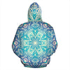 Lovely Boho Mandala Light Blue Design All Over Hoodie