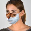 Brown and White Cat Face Mask