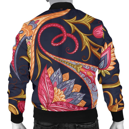 Royal Blue Paisley Men's Bomber Jacket