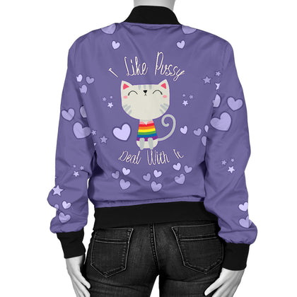 I Like Pussy Deal With It Bomber Jacket
