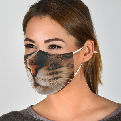 Brown Tabby Cat Face Mask