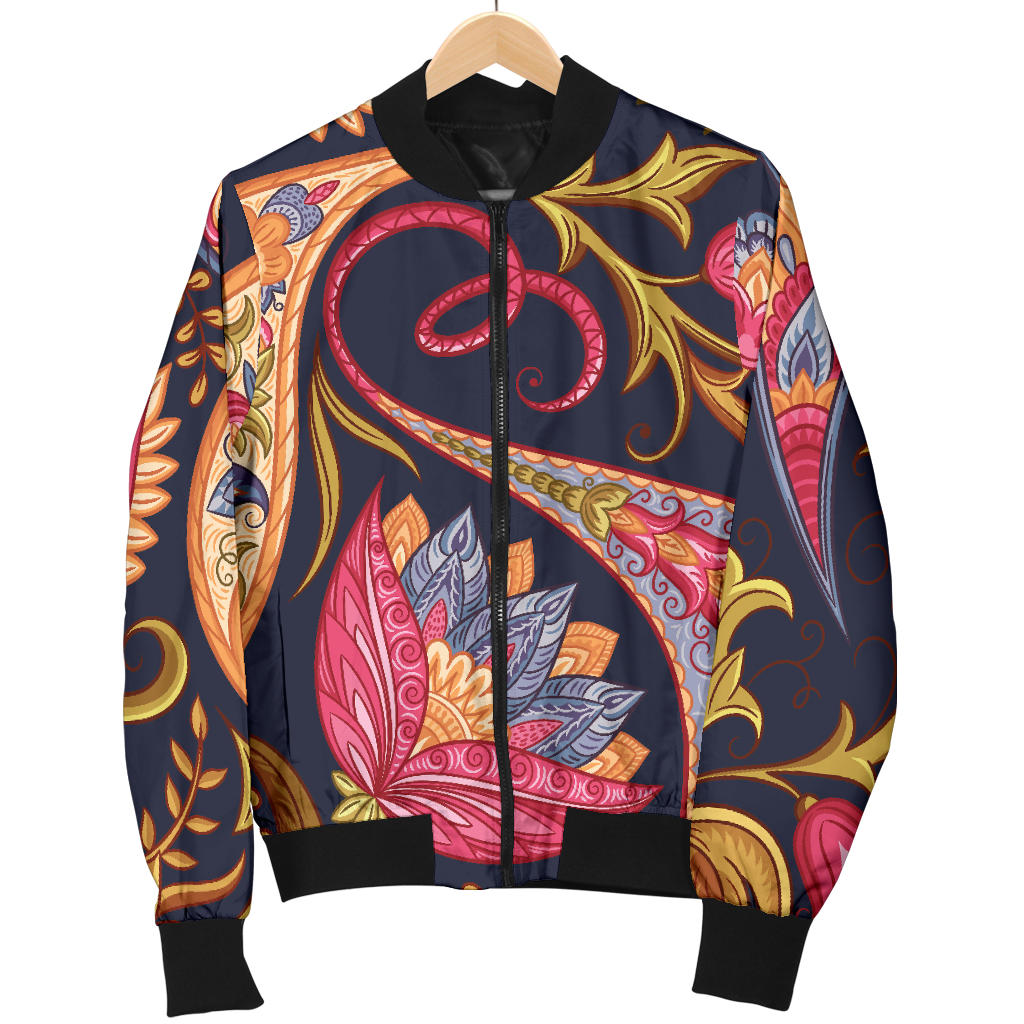 Royal Blue Paisley Men's Bomber Jacket