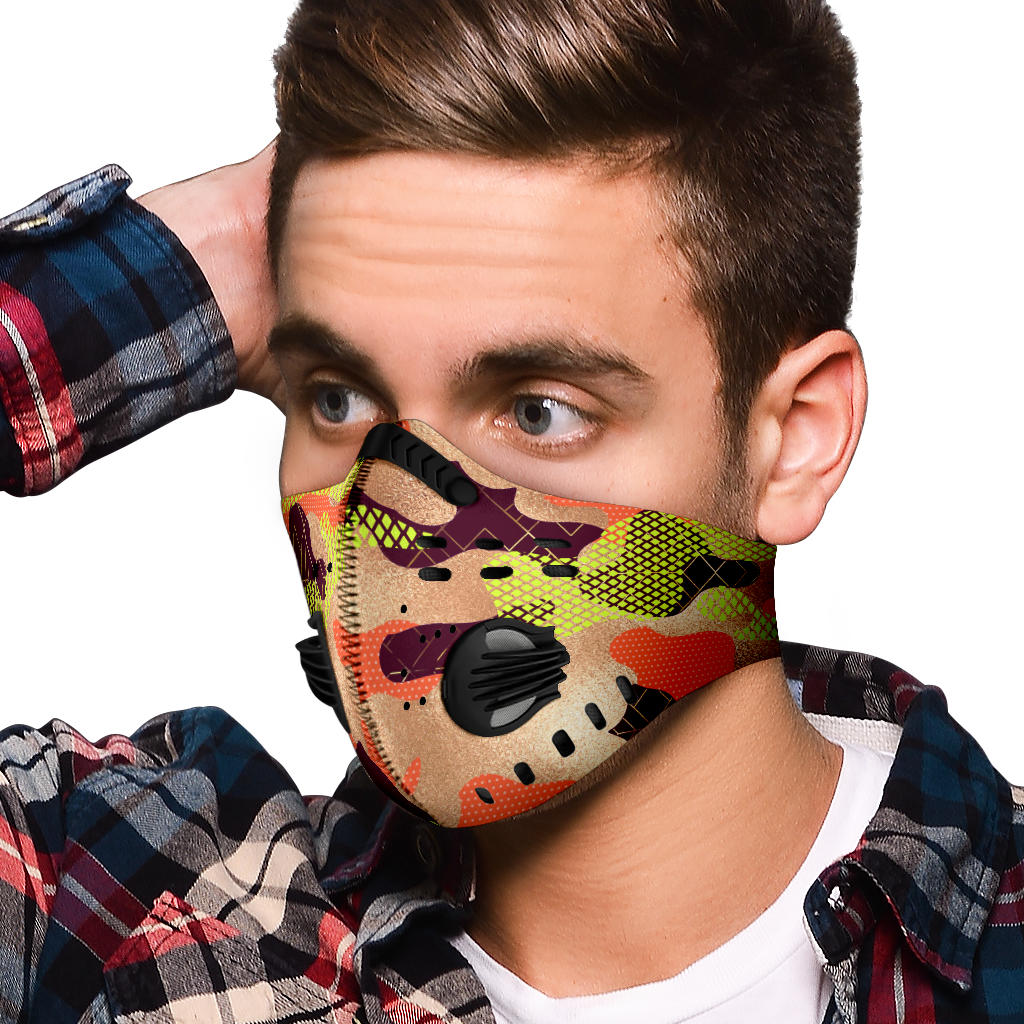Orange Camo Premium Mask